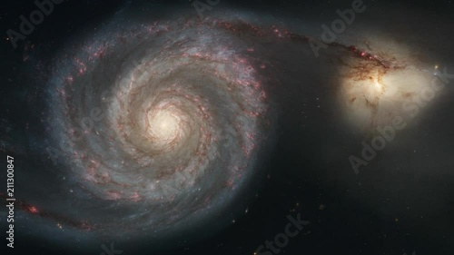 4K NASA Cinemagraph Collection - M51 Whirlpool Galaxy with NGC 5194 companion galaxy photo