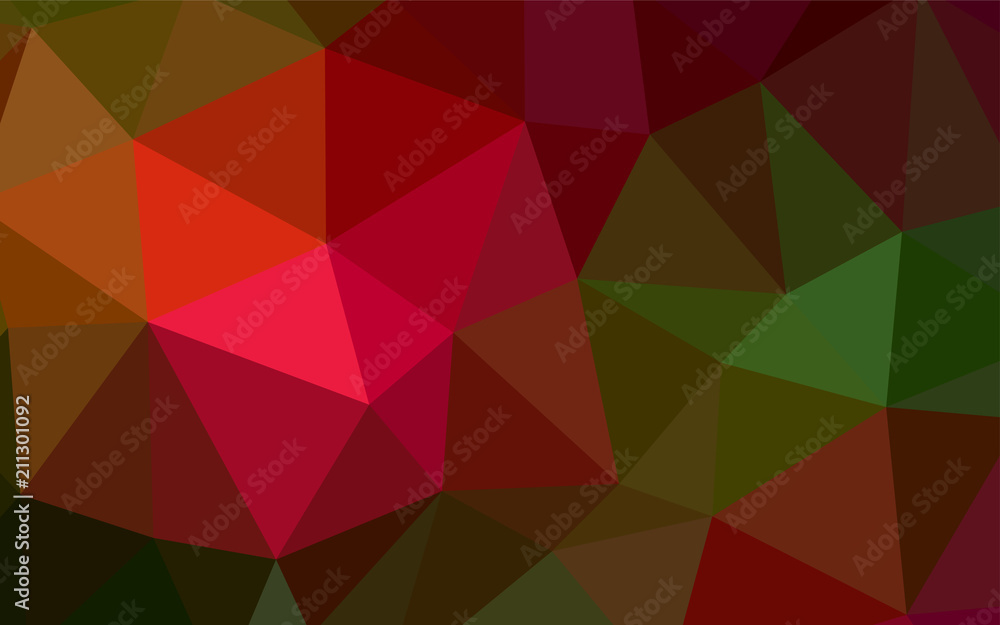 Dark Green, Red vector polygon abstract layout. Dark Green, Red vector polygon abstract layout.