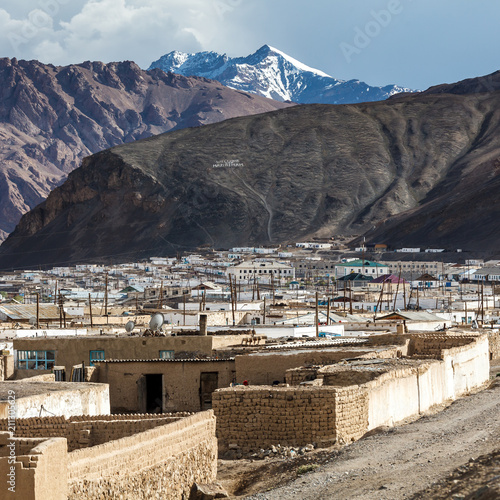 View of Murghab village in Tajikistan