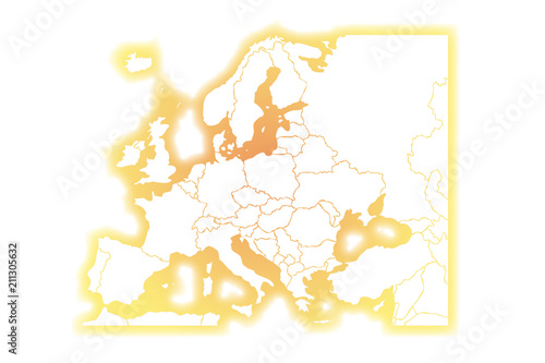 Mapa naranja de Europa.