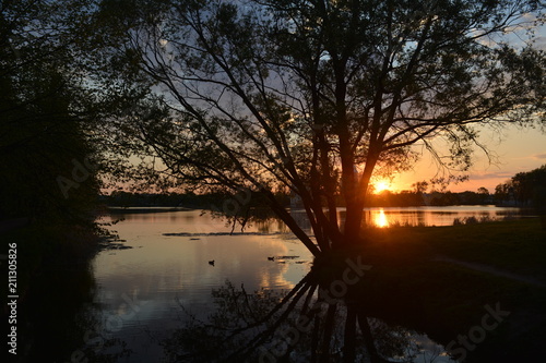 lake and sunset
