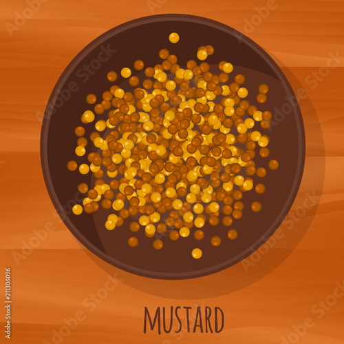 Mustard seeds flat design vector icon. 