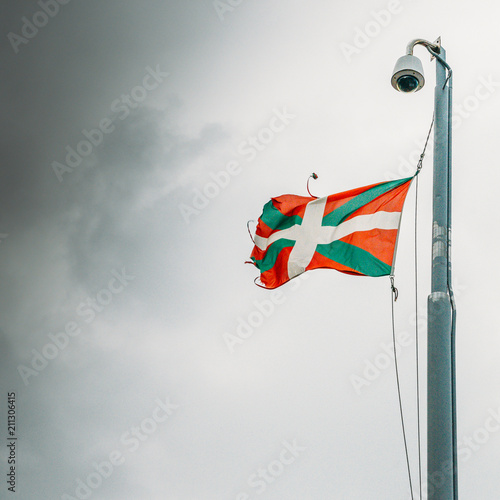 Flag of the Basque country - one of the regions of Spain photo