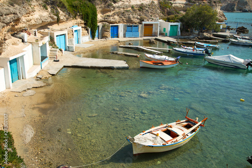 Fishing boat at Mandrakia in Greece