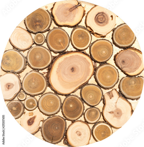 Core of juniper and sandalwood on a white background