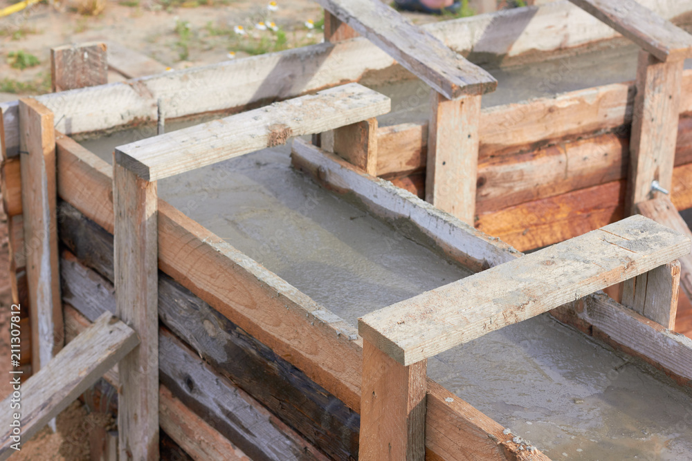 The foundation of the house. Independent construction. The foundation of the house. Independent construction.