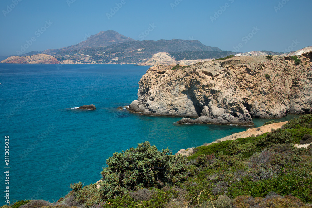 Landscape in Milos island in Greece