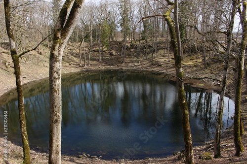 Meteorite crater Kaali on the island of Saaremaa, Estonia. photo