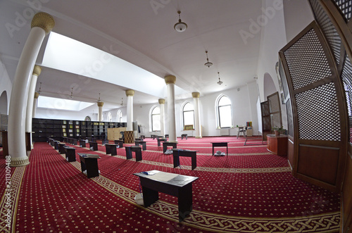 Interior of the classroom of the madrasah situated at the Ar-Rahma Mosque (Mercy Mosque). Celebrating nowruz (Turkic New Year). March 21, 2018. Kiev, Ukraine photo