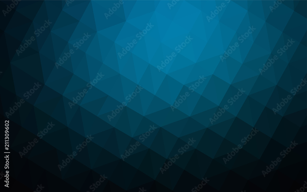 Dark BLUE vector shining triangular backdrop. Dark BLUE vector shining triangular backdrop.