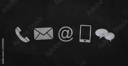 Website and Internet contact us page concept with icons