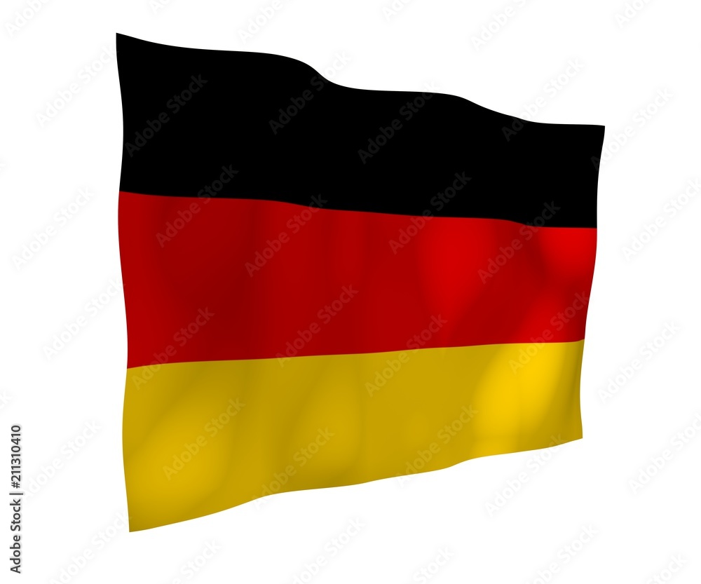 Flag of Germany. Wide format 3D illustration. State symbol of the Federal Republic of Germany. 3D rendering Flag of Germany. Wide format 3D illustration. State symbol of the Federal Republic of Germany. 3D rendering