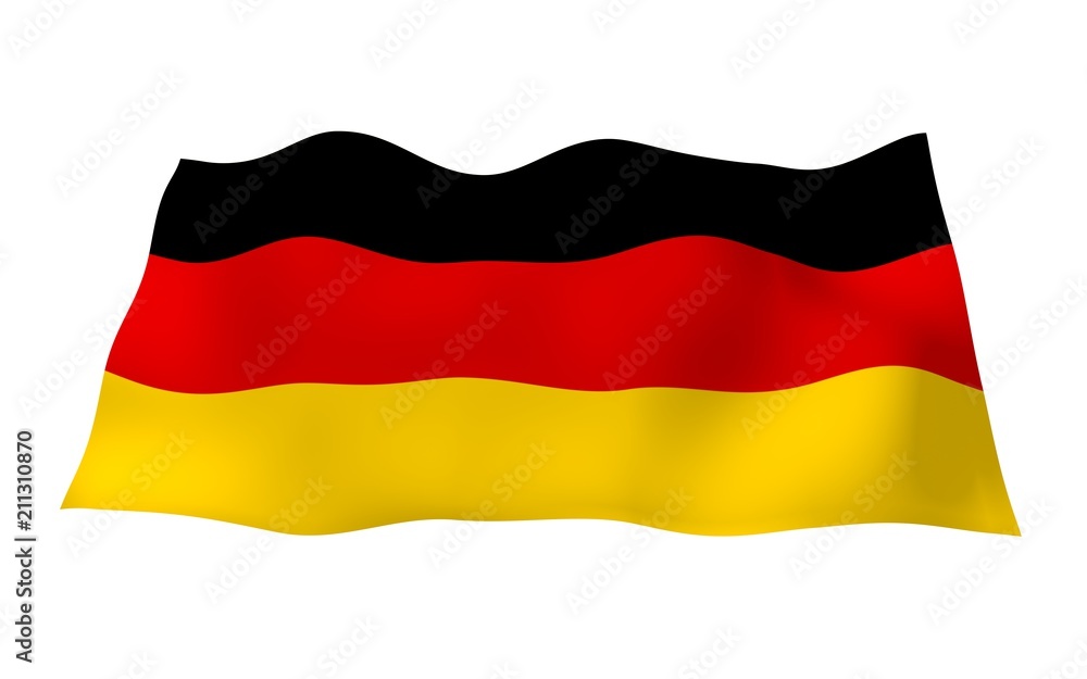 Flag of Germany. Wide format 3D illustration. State symbol of the Federal Republic of Germany. 3D rendering Flag of Germany. Wide format 3D illustration. State symbol of the Federal Republic of Germany. 3D rendering