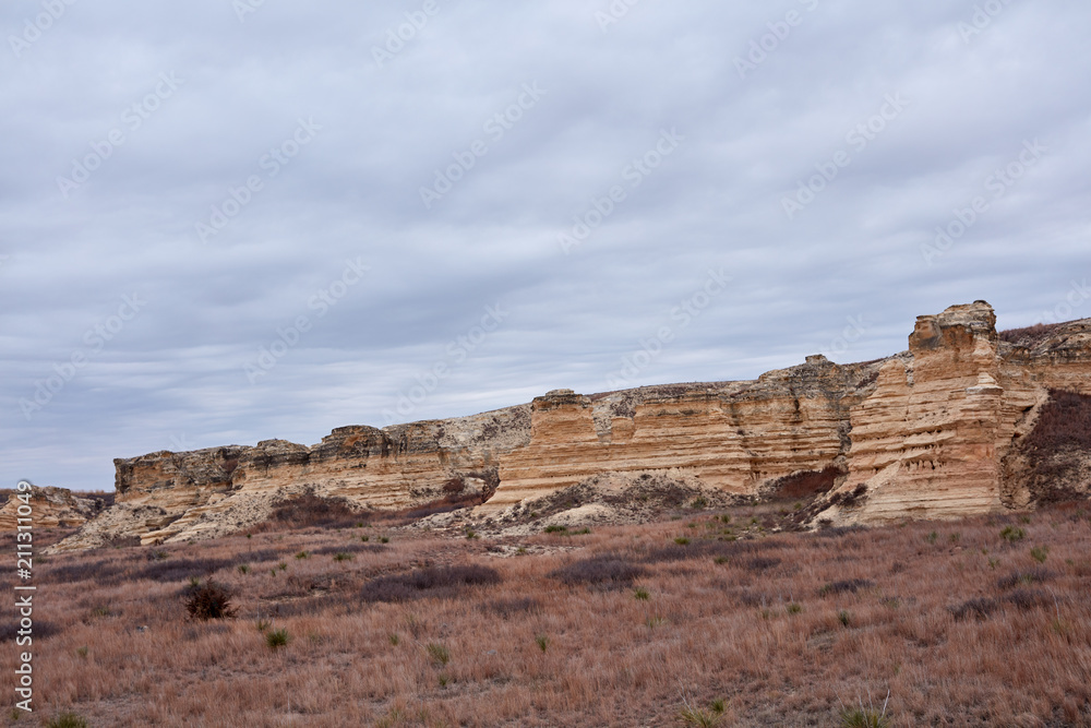 Badly eroded limestone cliffs at Castle Rock