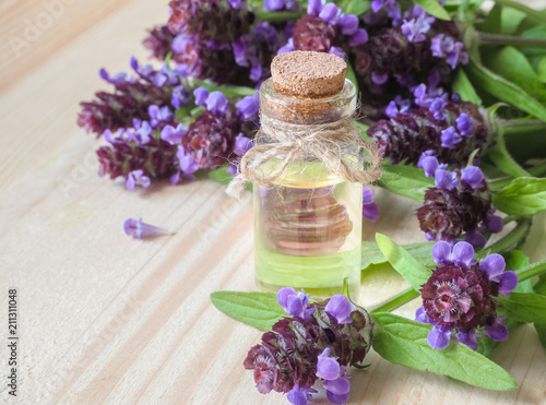 Medicinal herb. Common self heal  Prunella Vulgaris  scented oil.  