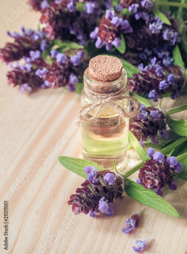 Medicinal herb. Common self heal  Prunella Vulgaris  scented oil.  