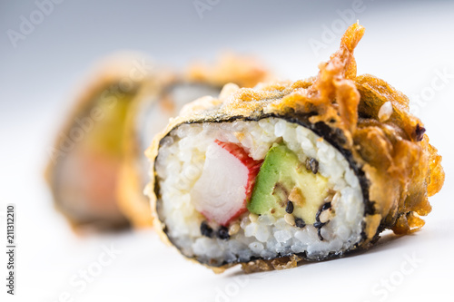 Tempura sushi maki japanese traditional food