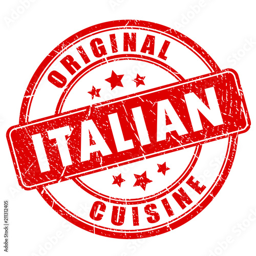 Italian cuisine vector stamp