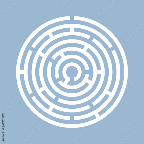 Round labyrinth vector icon