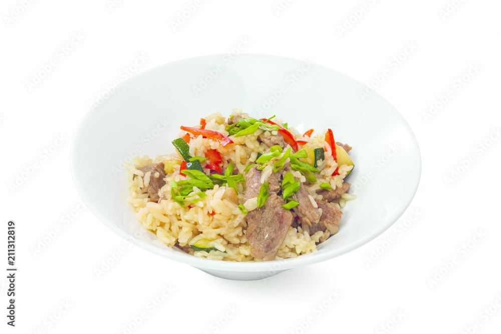 hot dish on a white background