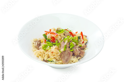 hot dish on a white background