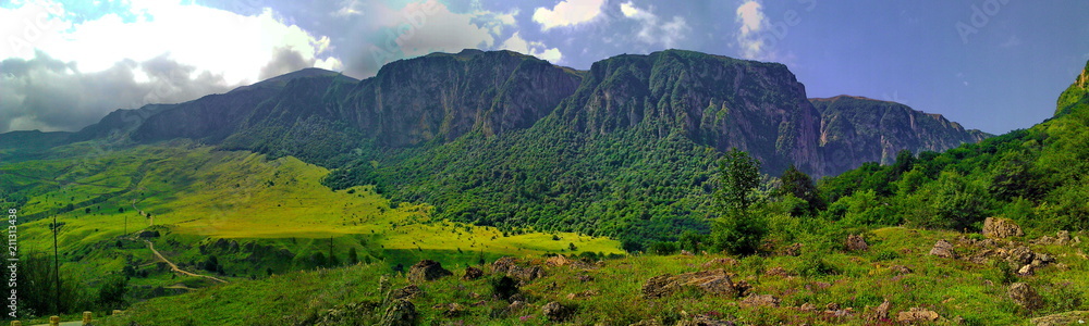 Fototapeta premium panoramic image from the Guba district of the Azerbaijan Republic