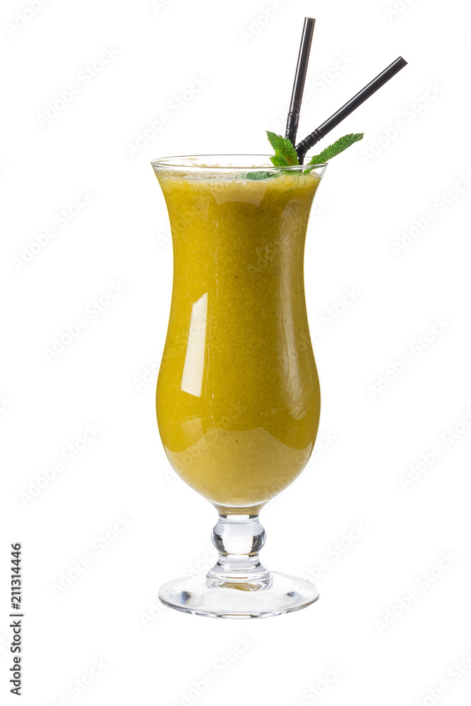 green smoothie on a white background green smoothie on a white background