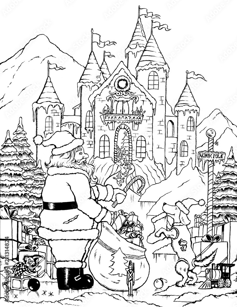 Naklejka premium Santas Canine Helper