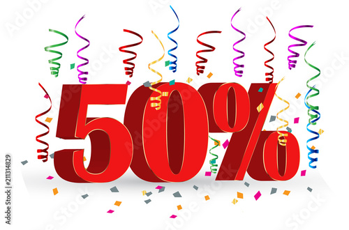 50% Sale discount holidays sign