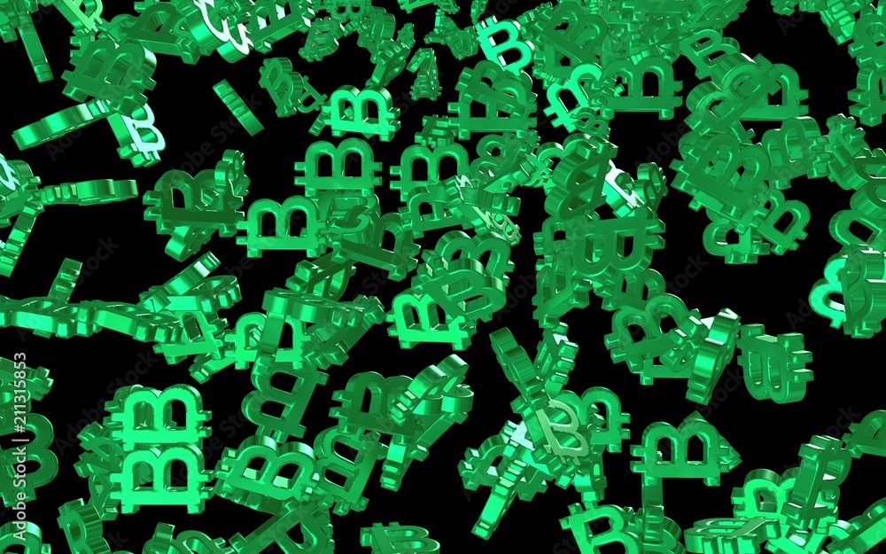 Digital currency symbol Bitcoin on a dark background. Fall of bitcoin. Cryptocurrency graph on virtual screen. Business, Finance and technology concept. 3D illustration Digital currency symbol Bitcoin on a dark background. Fall of bitcoin. Cryptocurrency graph on virtual screen. Business, Finance and technology concept. 3D illustration