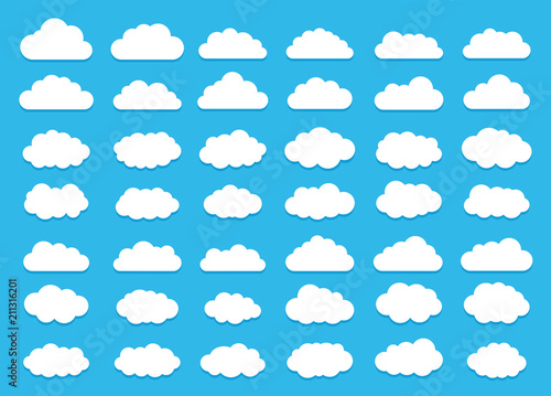 Clouds collection. Cloud icon. Vector illustration.