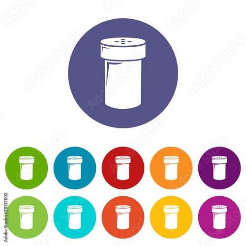 Salt shaker icons color set vector for any web design on white background