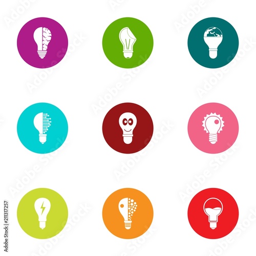 Lantern icons set. Flat set of 9 lantern vector icons for web isolated on white background