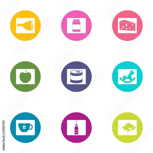Expensive dinner icons set. Flat set of 9 expensive dinner vector icons for web isolated on white background