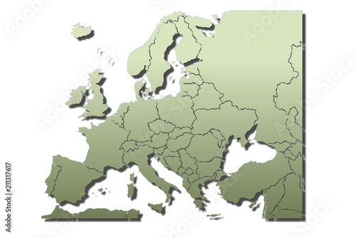 Mapa verde de Europa.