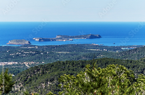 Rocky coastline of Ibiza Island. Balearic Islands. Spain