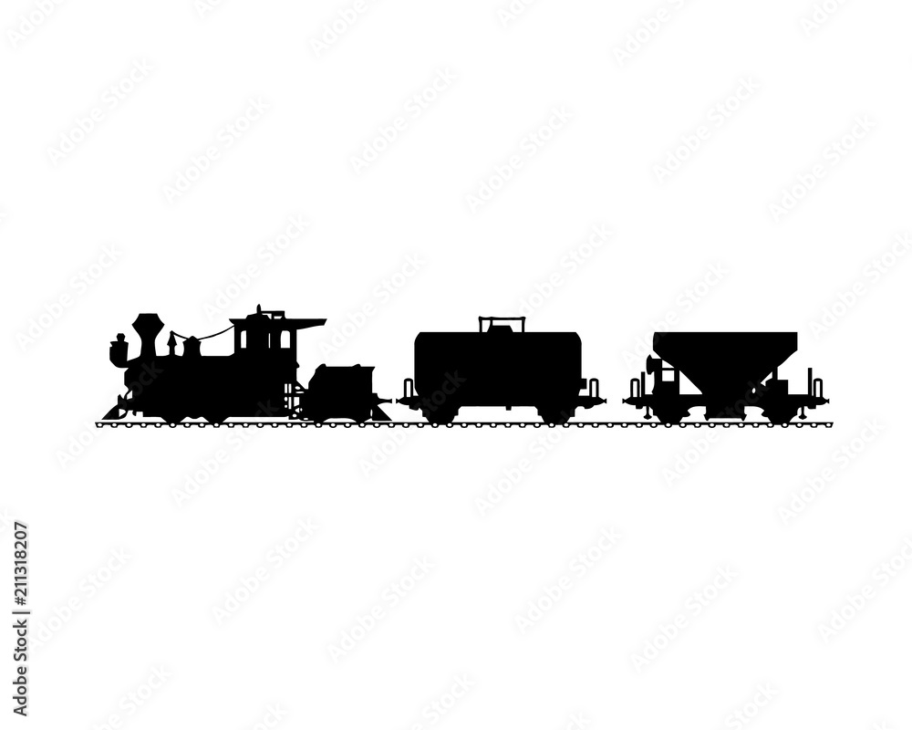 Fototapeta Various trains and locomotive illustrations in vector format