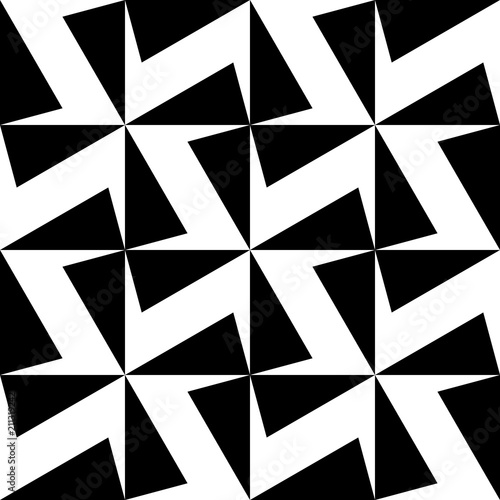 OPTIC ART SEAMLESS VECTOR PATTERN. GEOMETRIC SHAPE TEXTURE. POLYGON MONOCJROME BACKGROUND