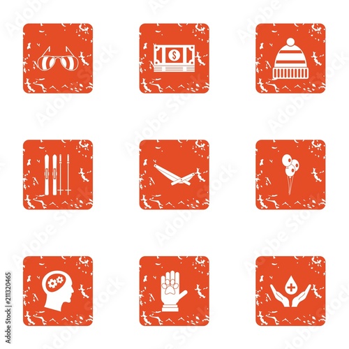 Dole icons set. Grunge set of 9 dole vector icons for web isolated on white background