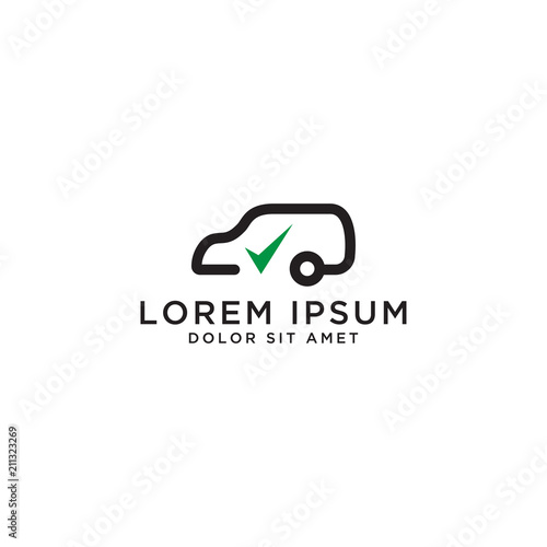 Car with check symbol