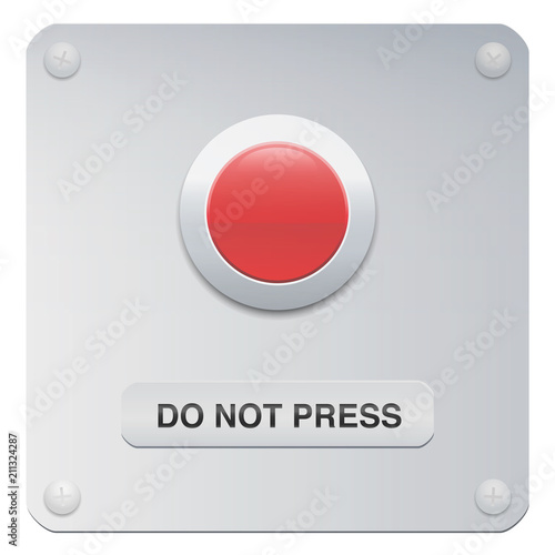Do not press. Don't push the red button. Symbol for restraint, patience, withstand, composure or resistance.