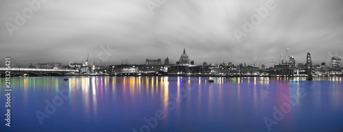 Abstract panorama of dome of St. Paul cathedral in London. England