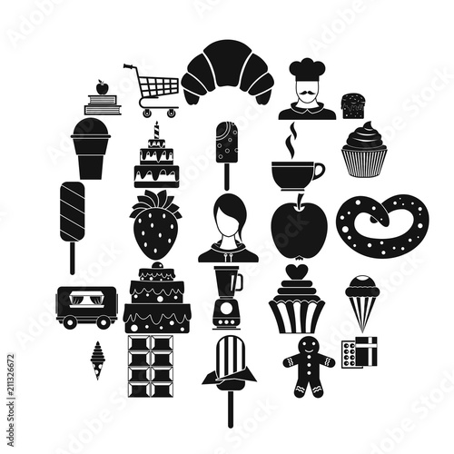 Confectioner icons set. Simple set of 25 confectioner vector icons for web isolated on white background