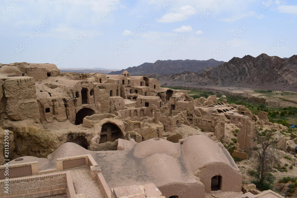Abandoned houses in the city of Haranak. Ruins of clay. Iran. Abandoned houses in the city of Haranak. Ruins of clay. Iran.