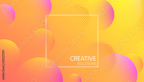 Orange creative solutions background with bubbles pattern.