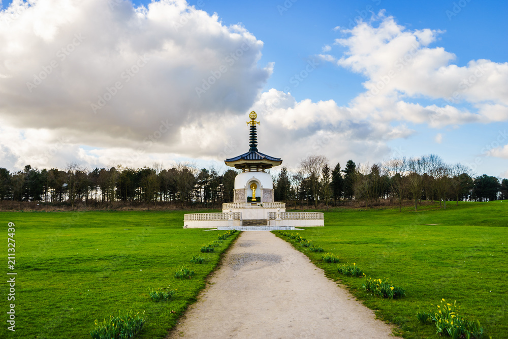 Peace Pagoda temple in Willen Park. Milton Keynes