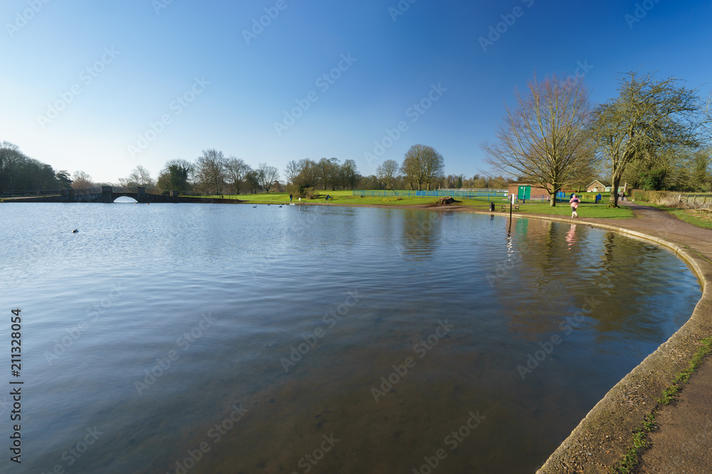 Verulamium park in St.Albans at sunny day, England