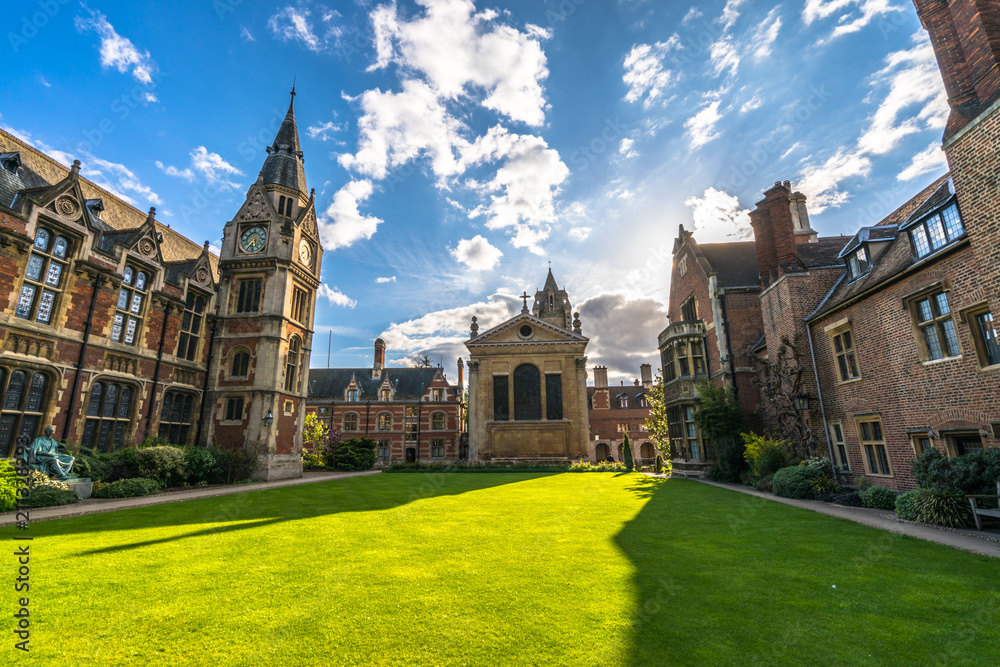 Fototapeta premium The old library and clock tower in Cambridge, England 