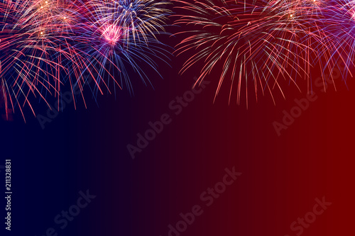4th of July Background with fireworks and a red, white and blue background add your own text or greeting