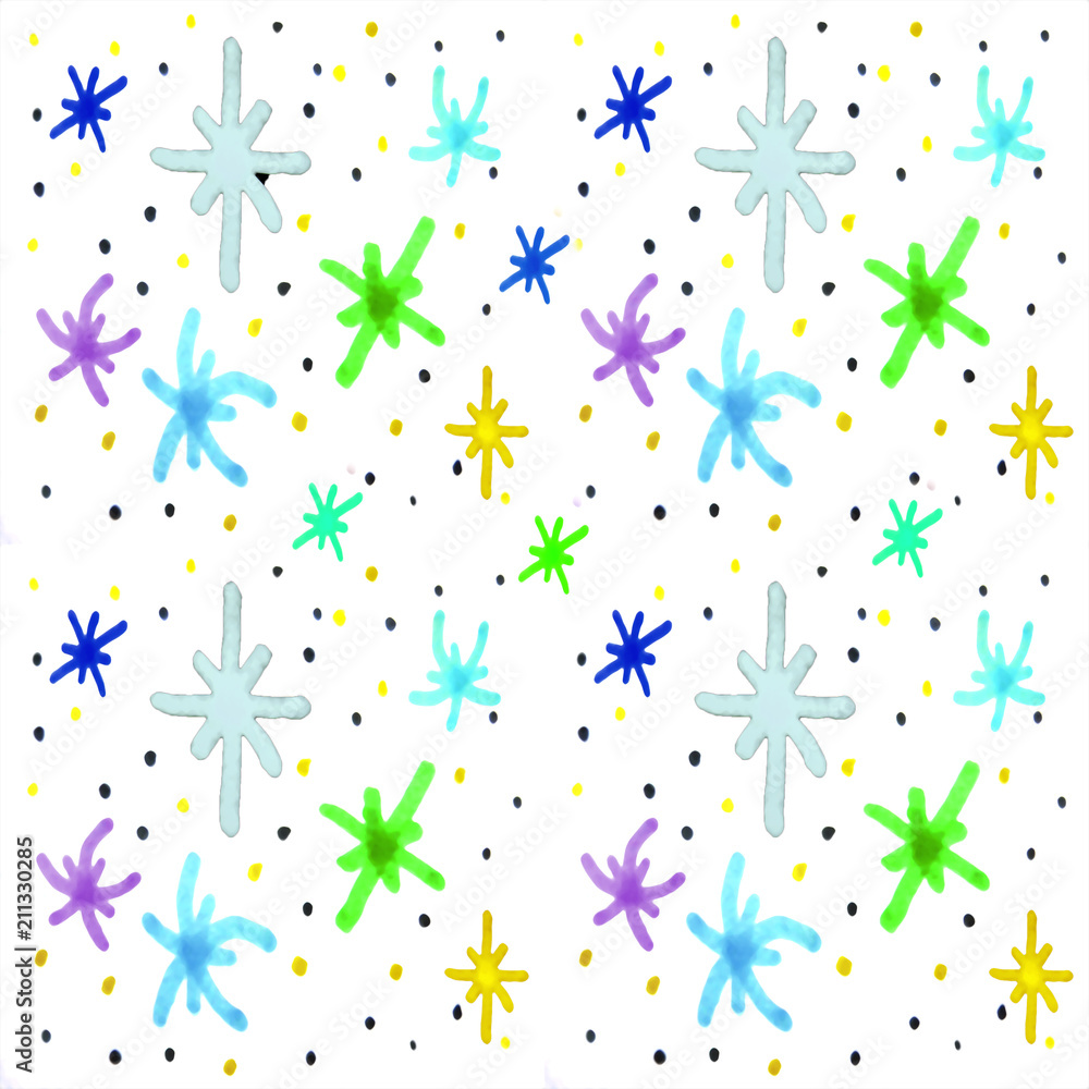 Colored Hand Draw Abstract Pattern